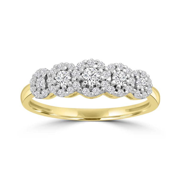 Diamond Ring with 0.39ct Diamonds in 9ct Yellow Gold