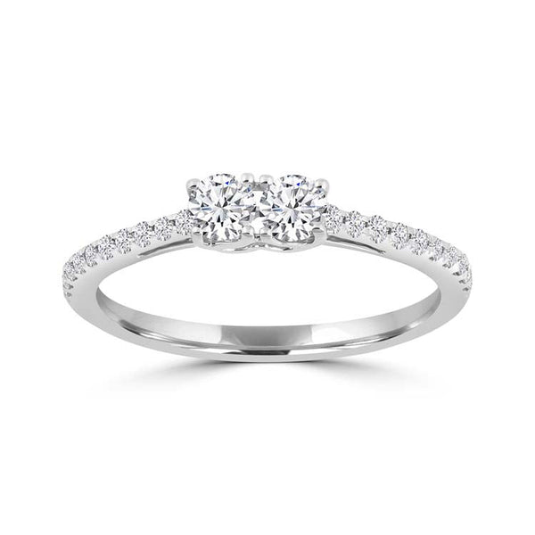 Diamond Ring with 0.415ct Diamonds in 9ct White Gold