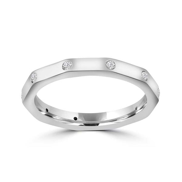 Diamond Ring with 0.095ct Diamonds in 9ct White Gold