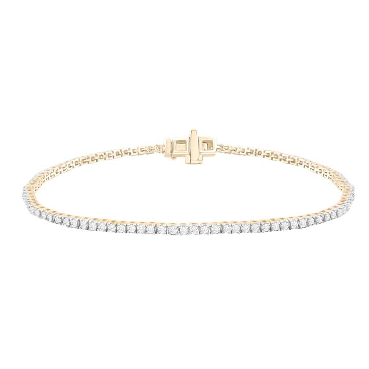 Diamond Tennis Bracelet with 1.00ct Diamonds in 9ct Yellow Gold