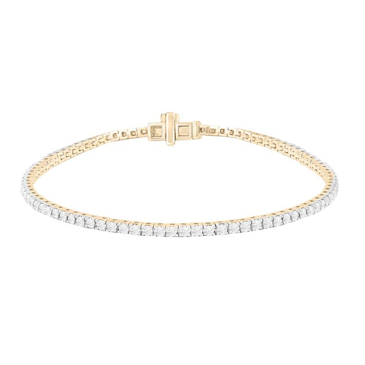 Diamond Tennis Bracelet with 2.00ct Diamonds in 9ct Yellow Gold