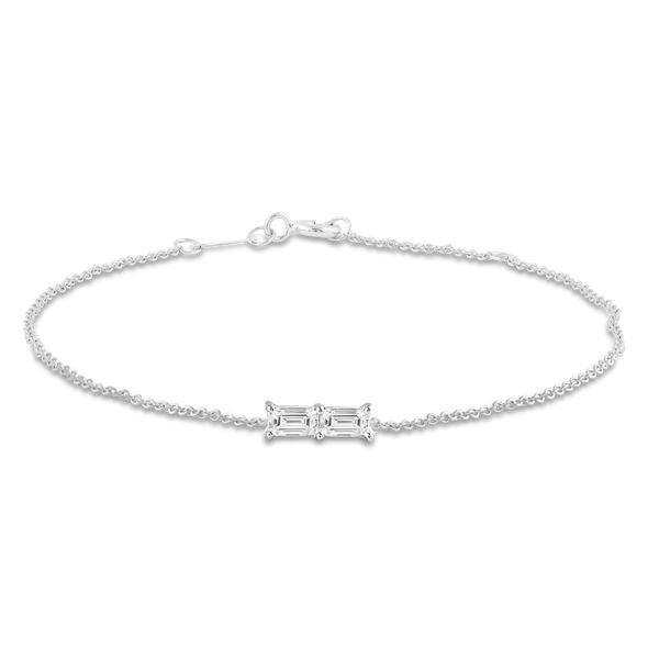 9ct White Gold 0.06ct Diamond Bracelet