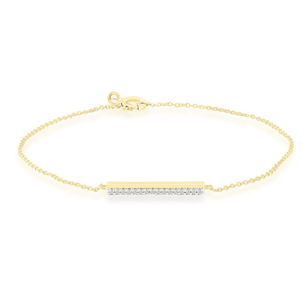 Diamond Bracelet with 0.05ct Diamonds in 9ct Yellow Gold