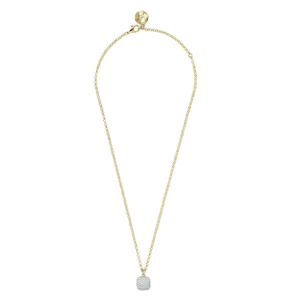 Bronzallure Square Pave Golden Necklace