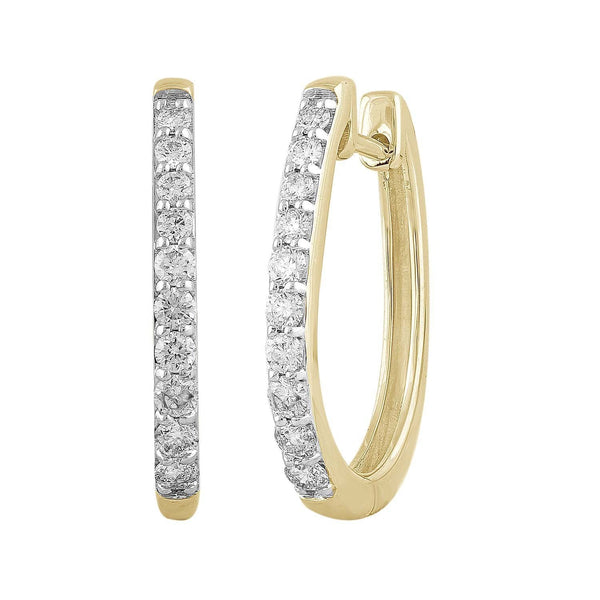 Huggie Earrings with 0.5ct Diamonds in 9K Yellow Gold