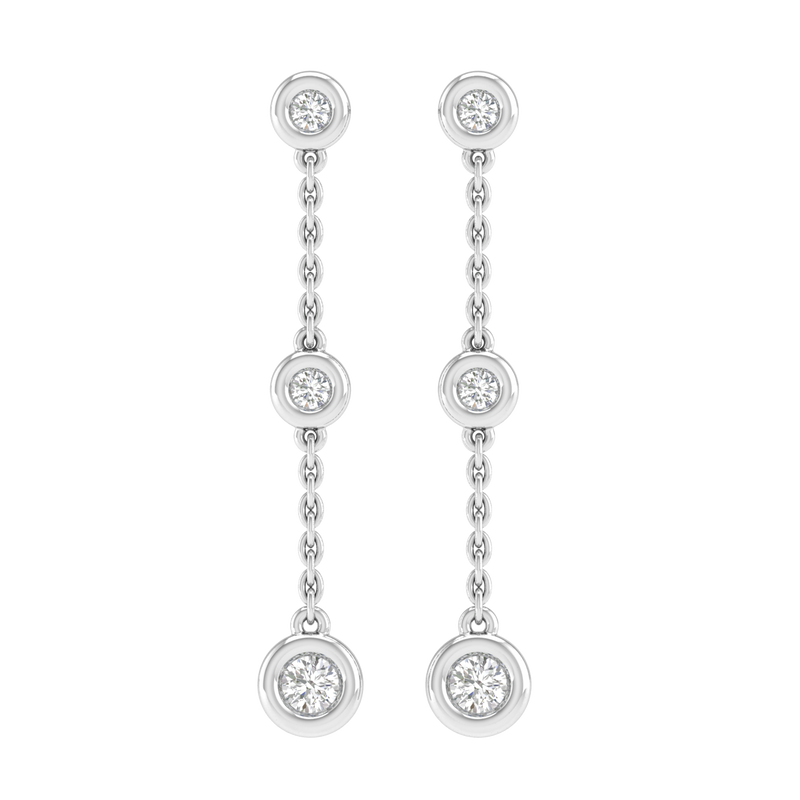 Diamond Chain Earrings with 0.25ct Diamonds in 9ct White Gold