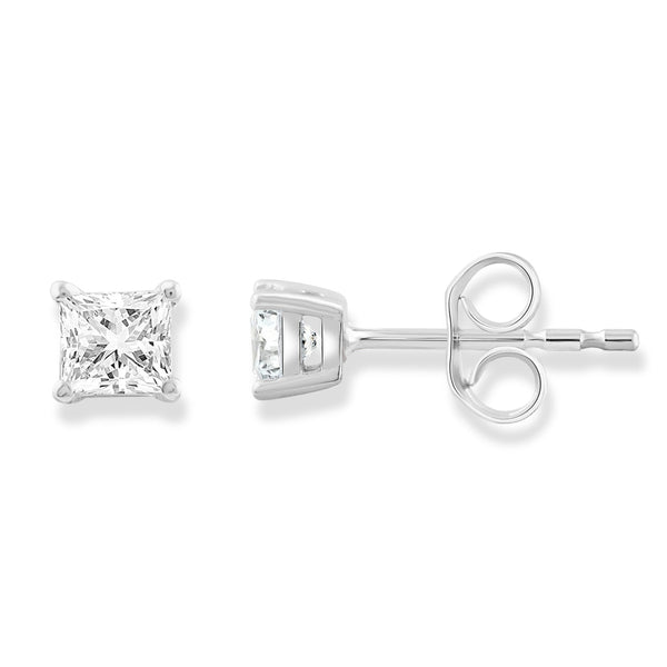 Diamond Stud Earrings with 0.25ct Diamonds in 9ct White Gold