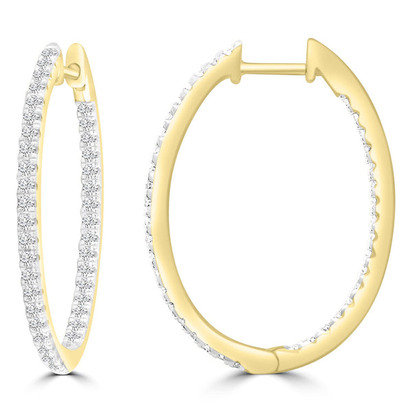 Diamond Hoop Earrings with 0.50ct Diamonds in 9ct Yellow Gold