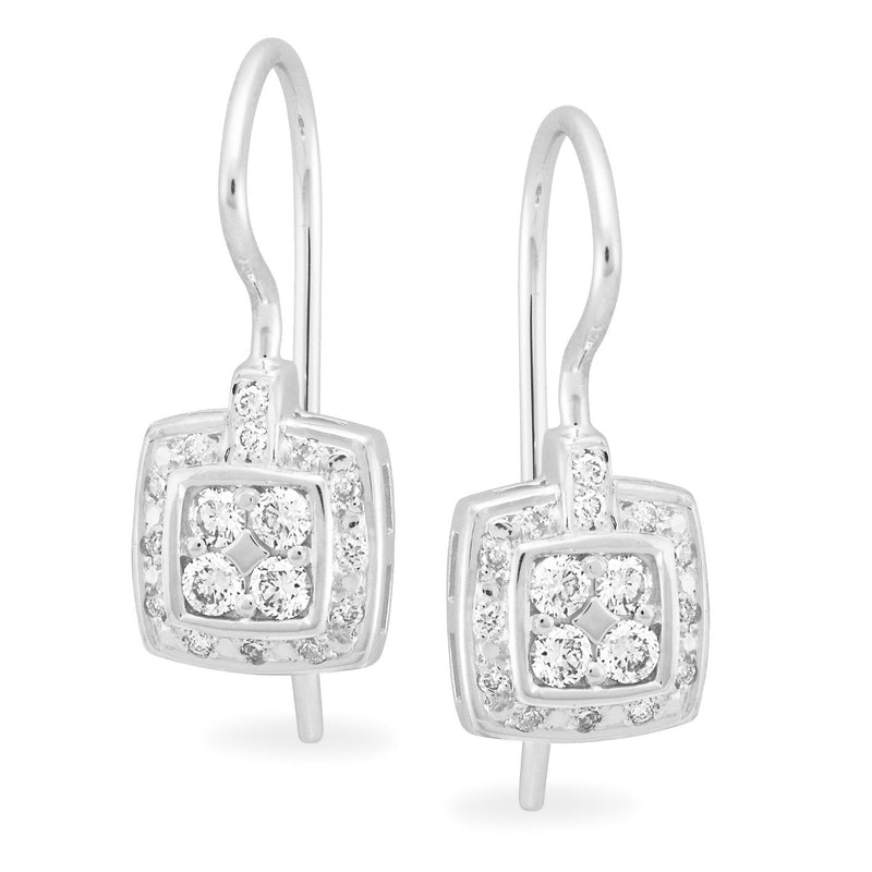 0.28ct Diamond Shepherd Hook Earrings in 9ct White Gold