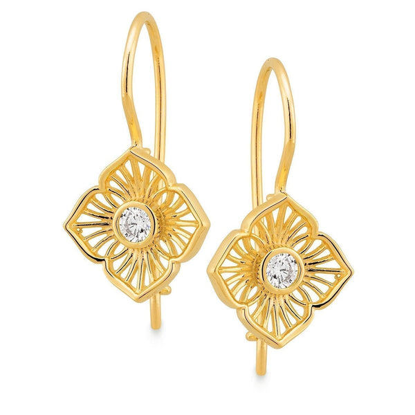 0.28ct Diamond Shepherd Hook Earrings in 9ct Yellow Gold