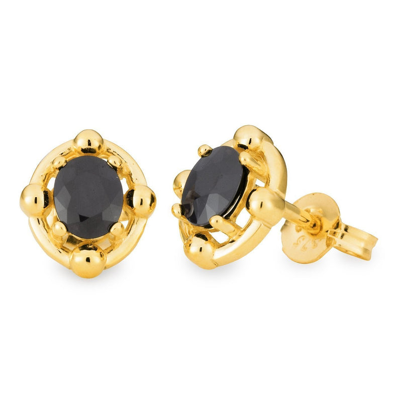 Sapphire Stud Earrings in 9ct Yellow Gold