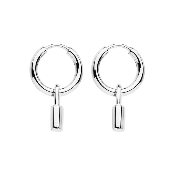 NAJO Love Lock Silver Huggie Earrings