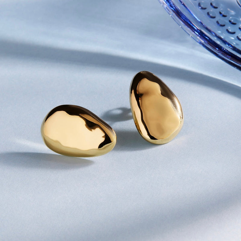 NAJO Pebblestone Yellow Gold Stud Earrings