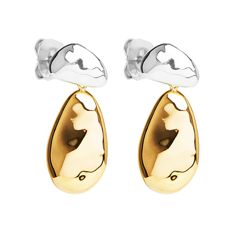 NAJO Double Pebblet Two-Tone Stud Earrings