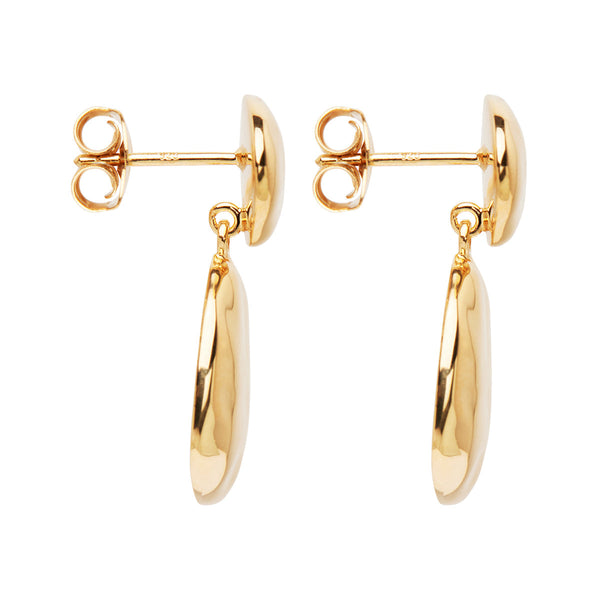 NAJO Double Pebblet Yellow Gold Stud Earrings