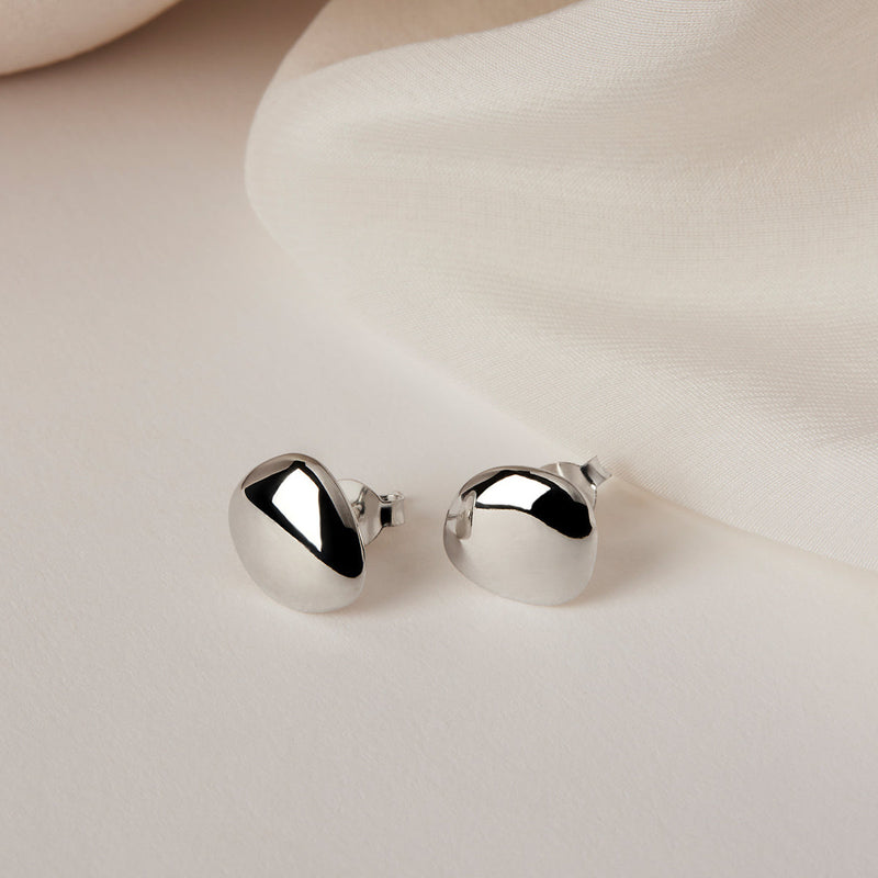 NAJO Pebblet Silver Stud Earrings