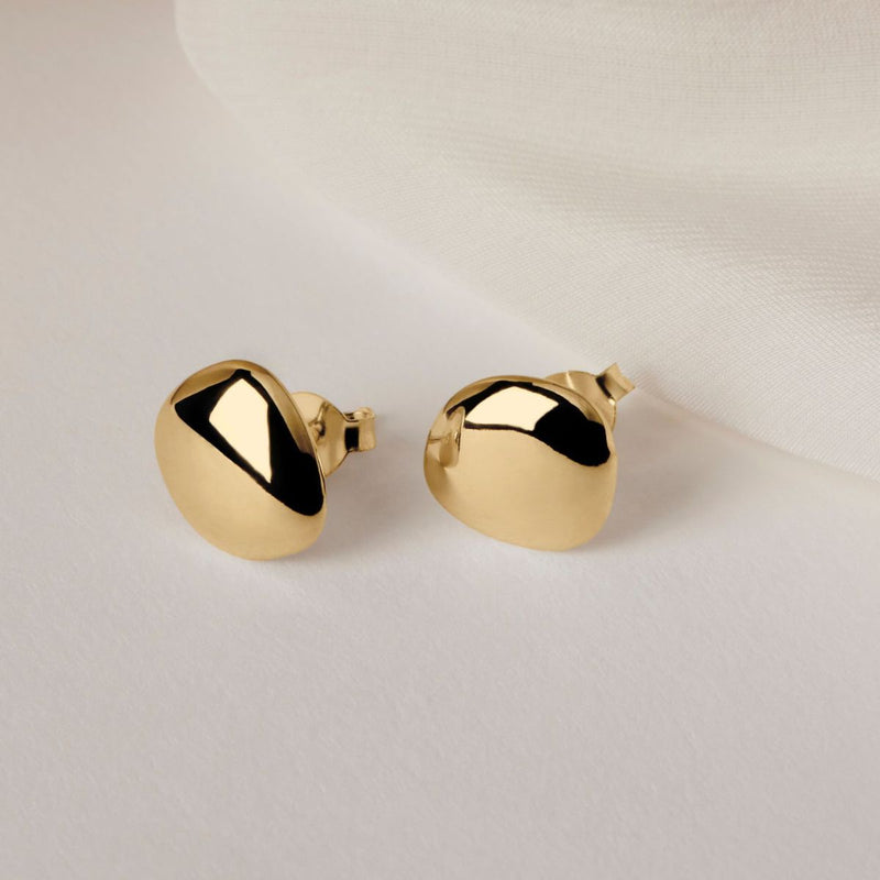 NAJO Pebblet Yellow Gold Stud Earrings