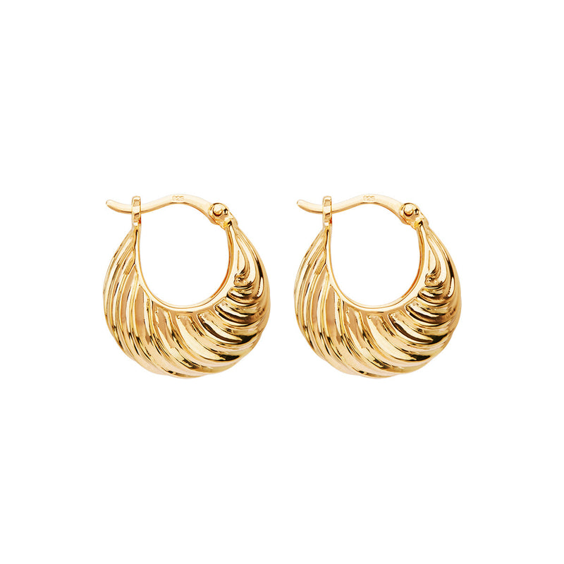 NAJO Cloud Catcher Yellow Gold Hoop Earrings