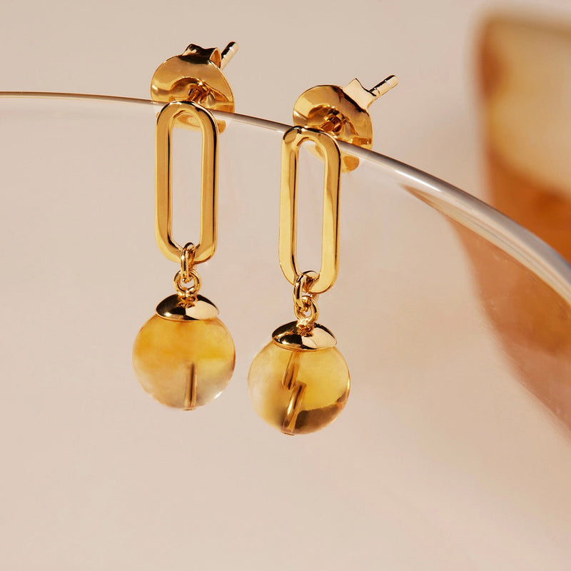 NAJO Limoncello Citrine Yellow Gold Earrings