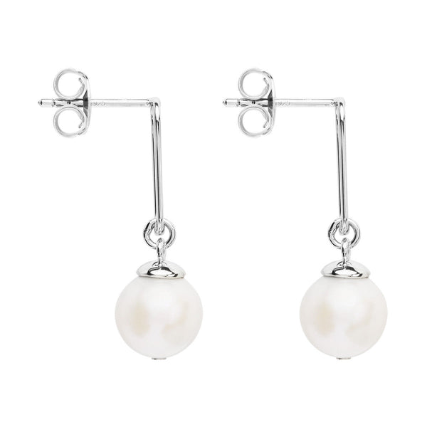 NAJO The Enchantress Silver Pearl Drop Stud Earrings