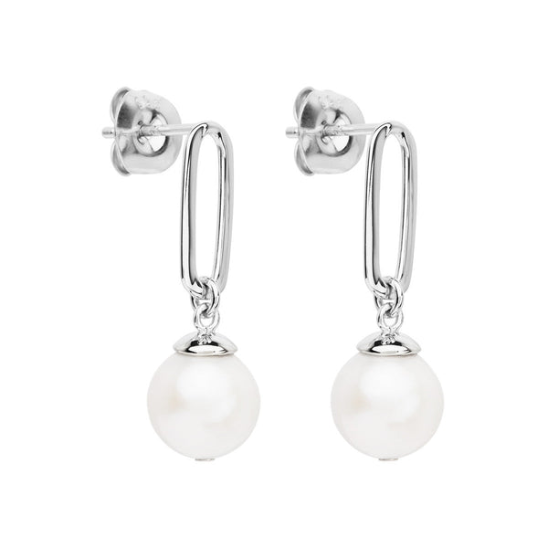 NAJO The Enchantress Silver Pearl Drop Stud Earrings