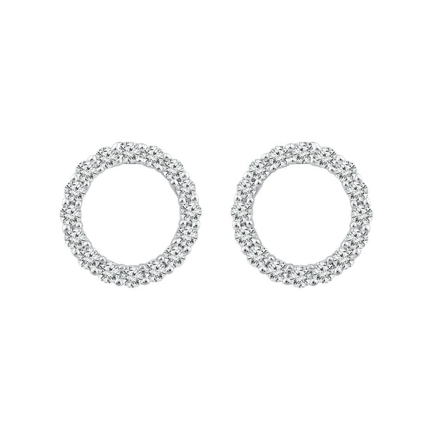 9ct White Gold Diamond Fashion Earrings