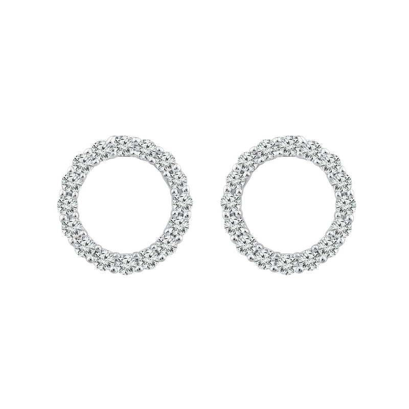 9ct White Gold Diamond Fashion Earrings