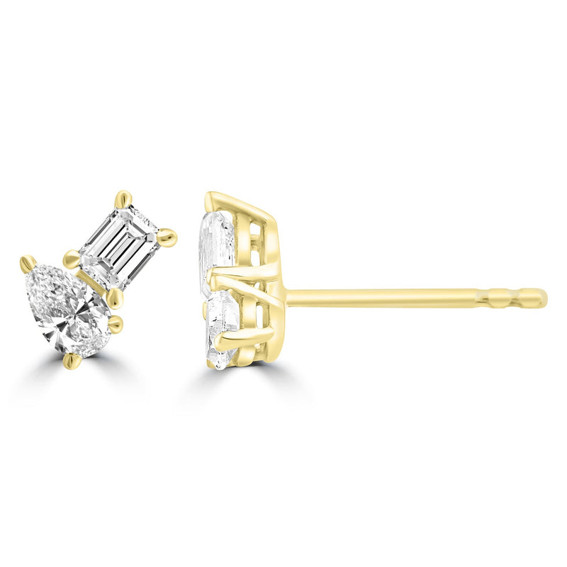 0.60ct HI I1 Diamond Earrings in 9ct Yellow Gold