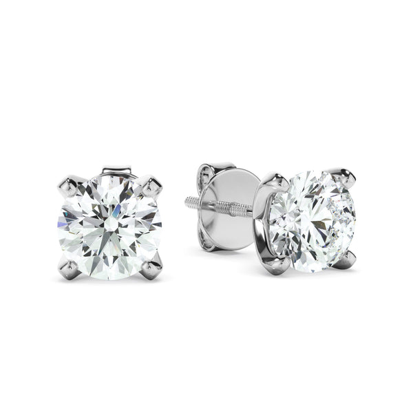 0.80ct Round Brilliant Cut Lab Grown Diamond Stud Earrings