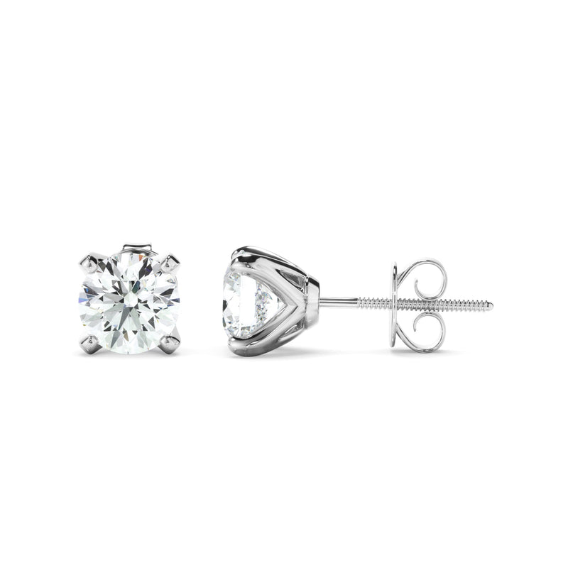 0.80ct Round Brilliant Cut Lab Grown Diamond Stud Earrings