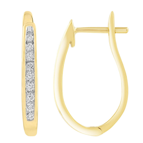 9ct Yellow Gold 0.17ct Diamond Huggie Earrings