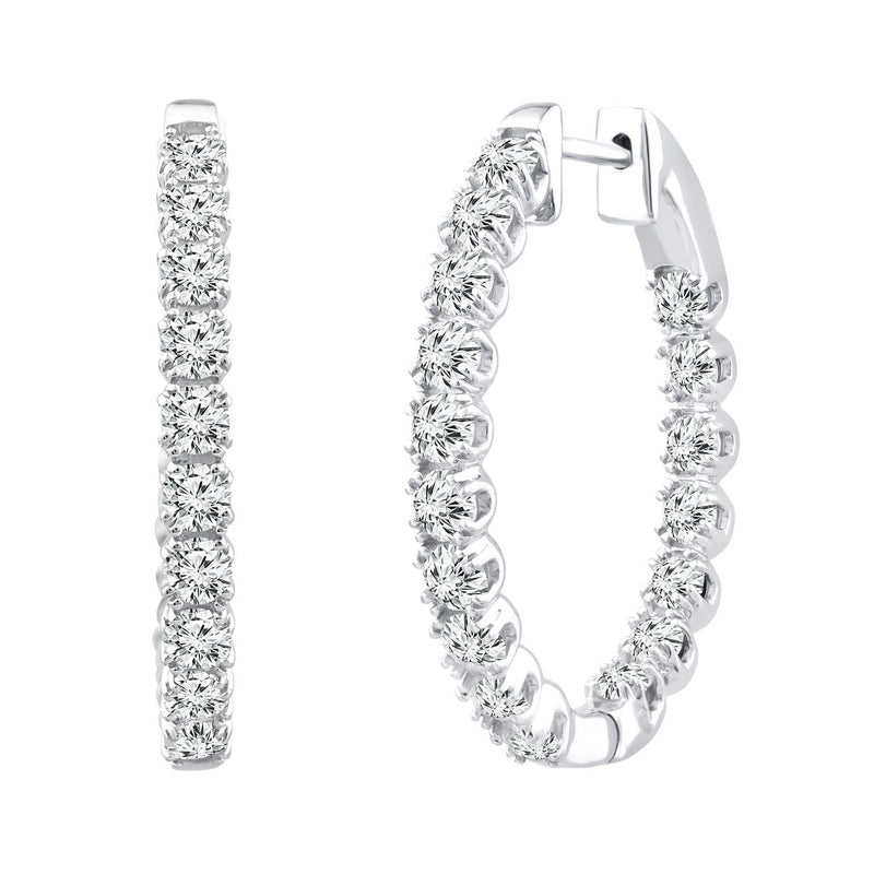 2.45ct Lab Grown Diamond Hoop Earrings in 18ct White Gold