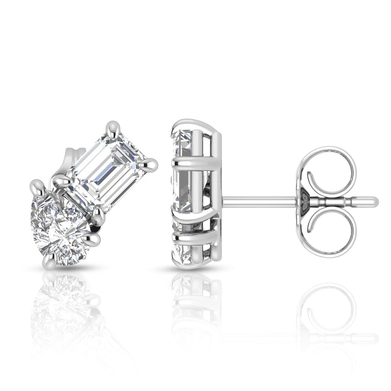 2.40ct Lab Grown Diamond Ear Studs in 18ct White Gold