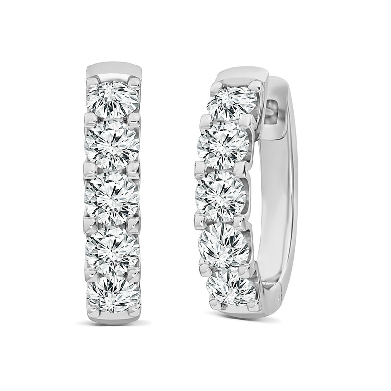 1.00ct Lab Grown Diamond Hoop Earrings in 18ct White Gold