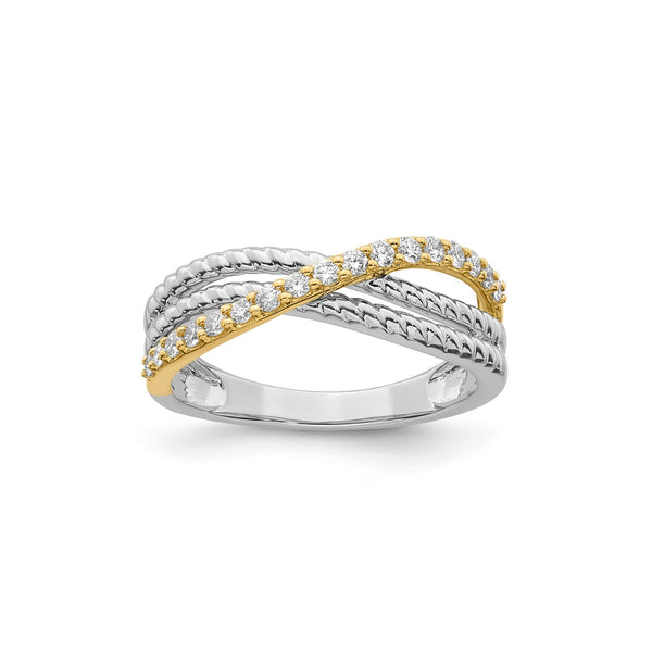 0.25ct Lab Grown Diamond Ring in 9ct Yellow & White Gold