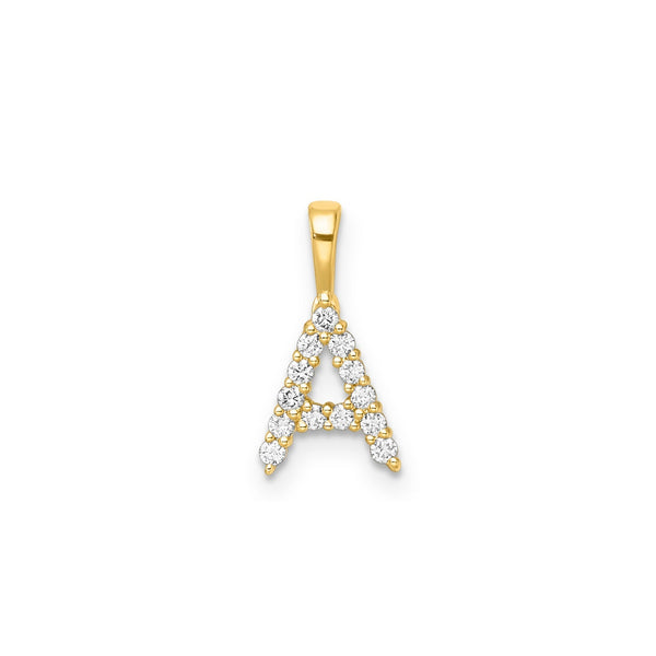 0.14ct Lab Grown Diamond Initial A Pendant in 9ct Yellow Gold