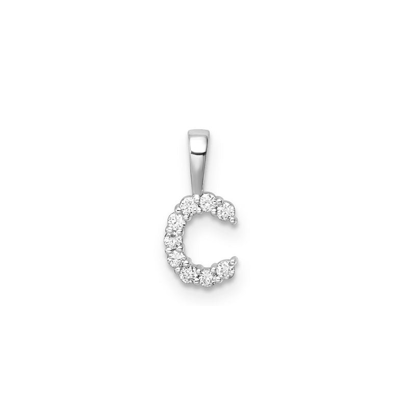 0.09ct Lab Grown Diamond Initial C Pendant in 9ct White Gold