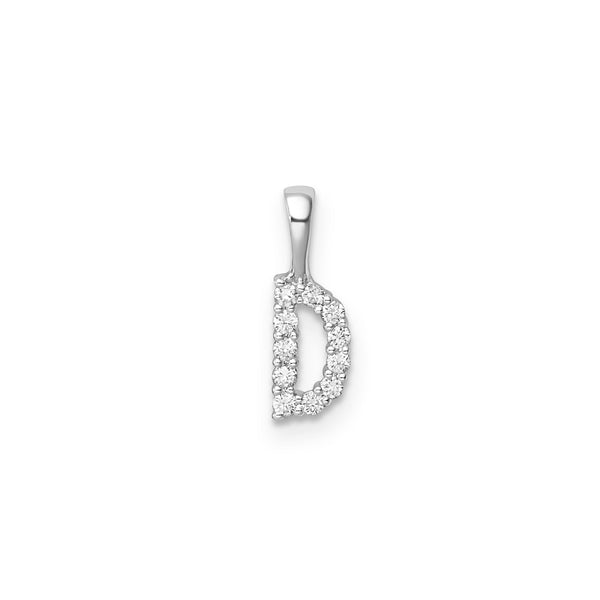 0.10ct Lab Grown Diamond Initial D Pendant in 9ct White Gold