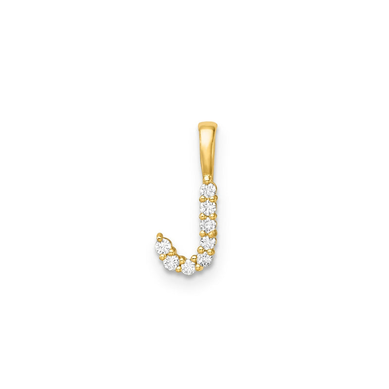 0.08ct Lab Grown Diamond Initial J Pendant in 9ct Yellow Gold