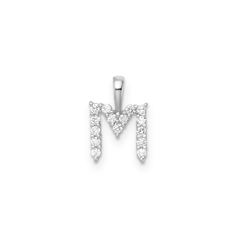 0.15ct Lab Grown Diamond Initial M Pendant in 9ct White Gold