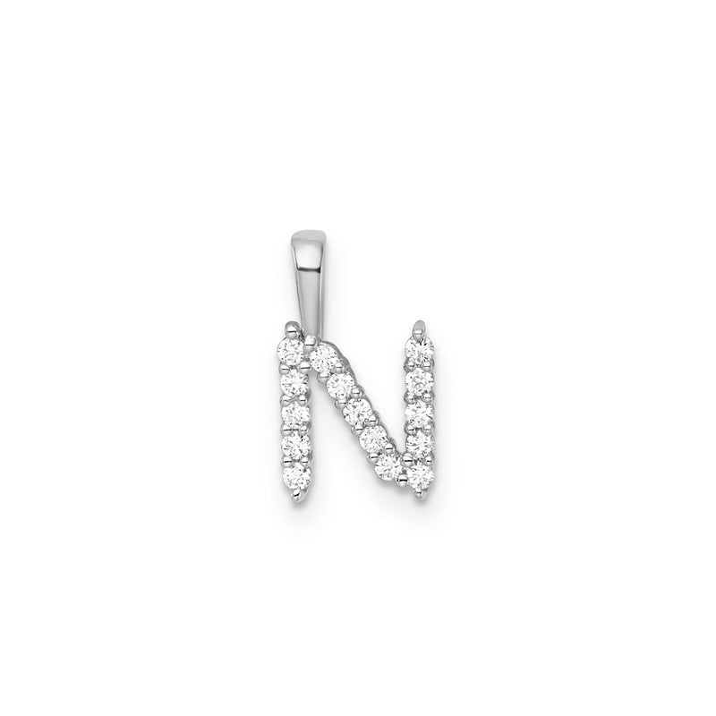 0.15ct Lab Grown Diamond Initial N Pendant in 9ct White Gold