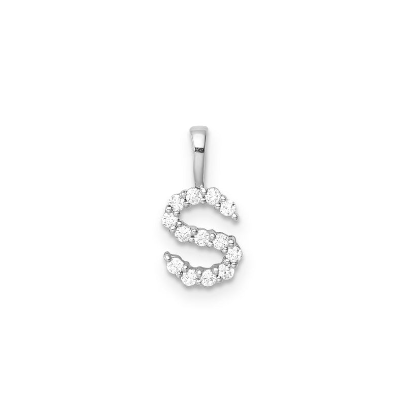 0.13ct Lab Grown Diamond Initial S Pendant in 9ct White Gold