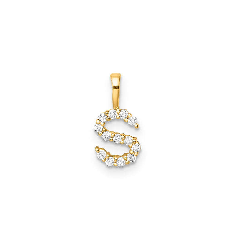 0.13ct Lab Grown Diamond Initial S Pendant in 9ct Yellow Gold