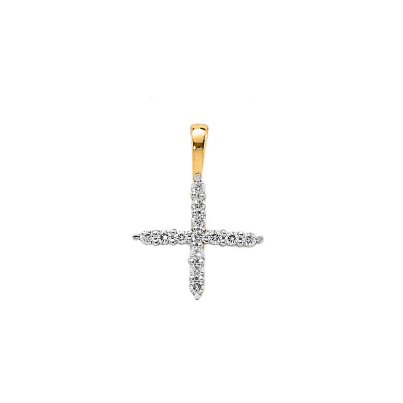 0.14ct Lab Grown Diamond Initial X Pendant in 9ct Yellow Gold