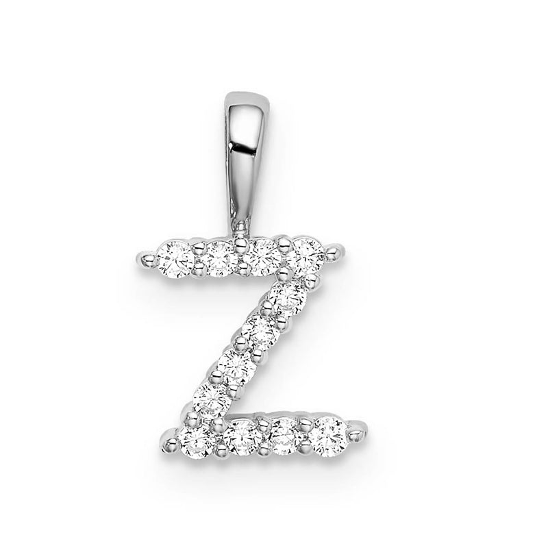 0.12ct Lab Grown Diamond Initial Z Pendant in 9ct White Gold