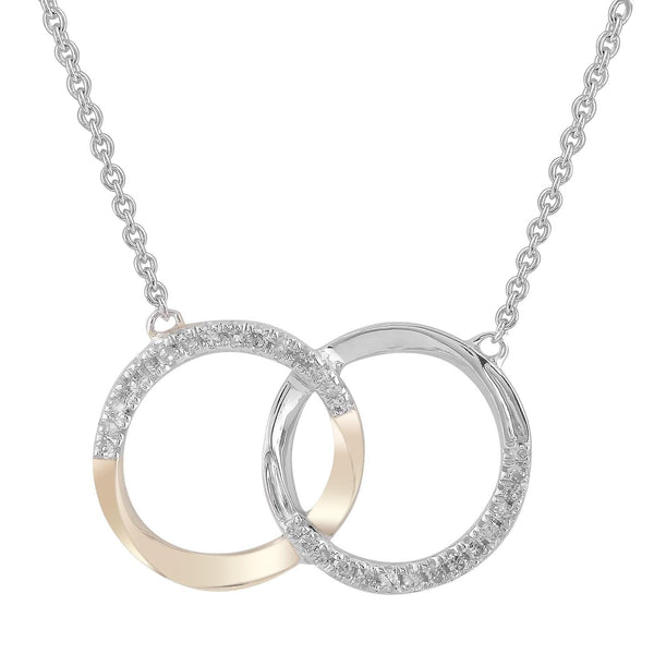 Necklace with 0.1ct Diamonds in 9K Yellow & White Gold