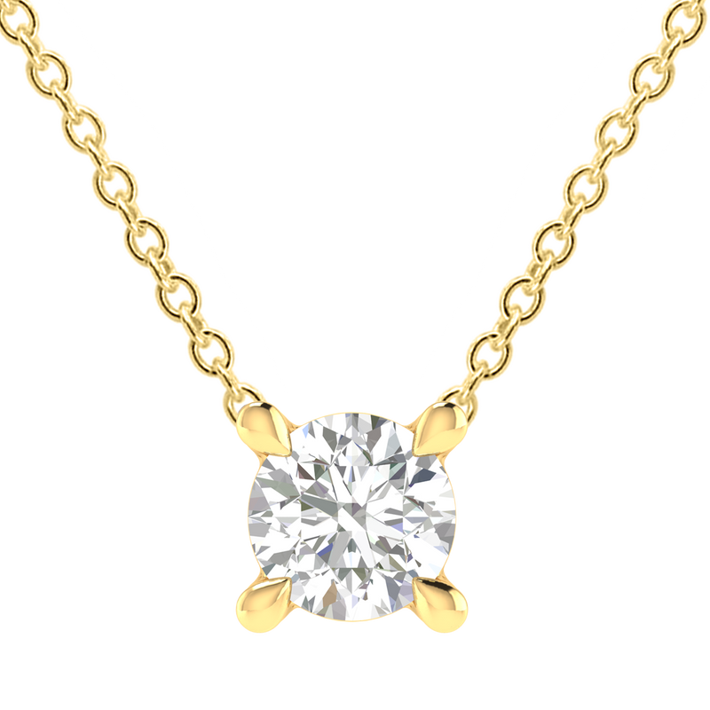 Diamond Round Necklace with 0.25ct Diamonds in 9ct Yellow Gold