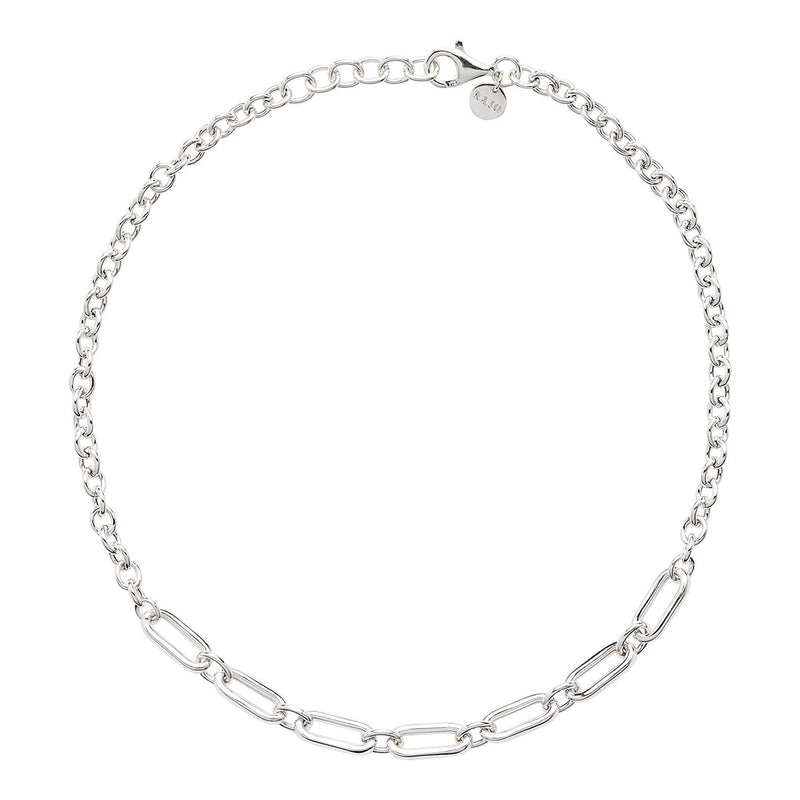 NAJO Sentiero Silver Chain Necklace  (45cm+ext)