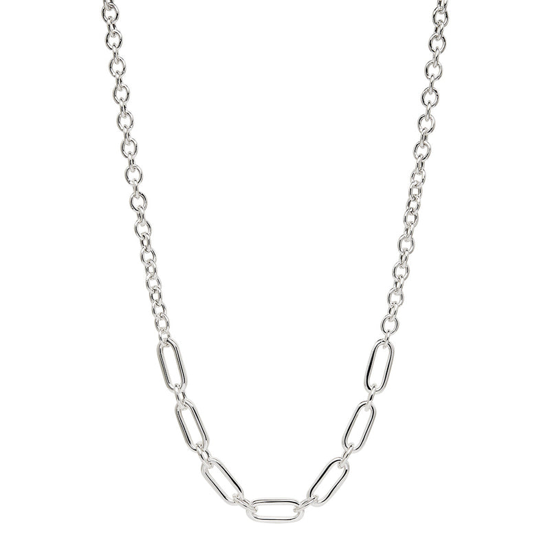 NAJO Sentiero Silver Chain Necklace  (45cm+ext)