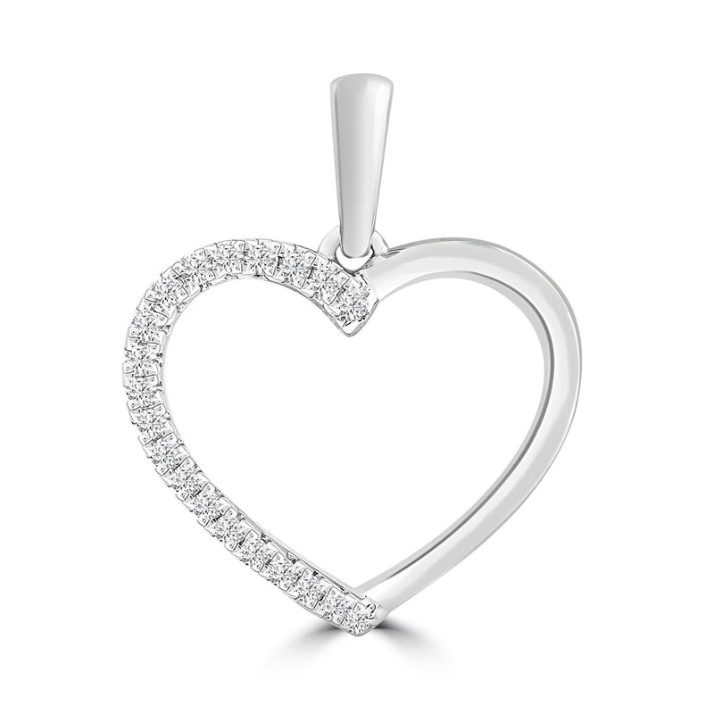 Diamond Pendant with 0.06ct Diamonds in 9ct White Gold